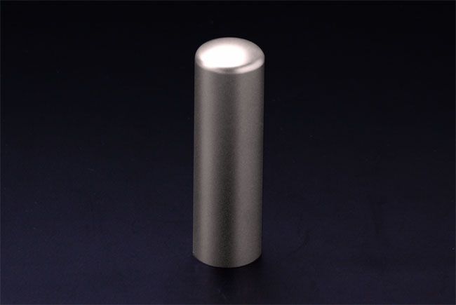 チタン印鑑/会社銀行印 ブラストチタン 18.0mm（寸胴タイプ）　